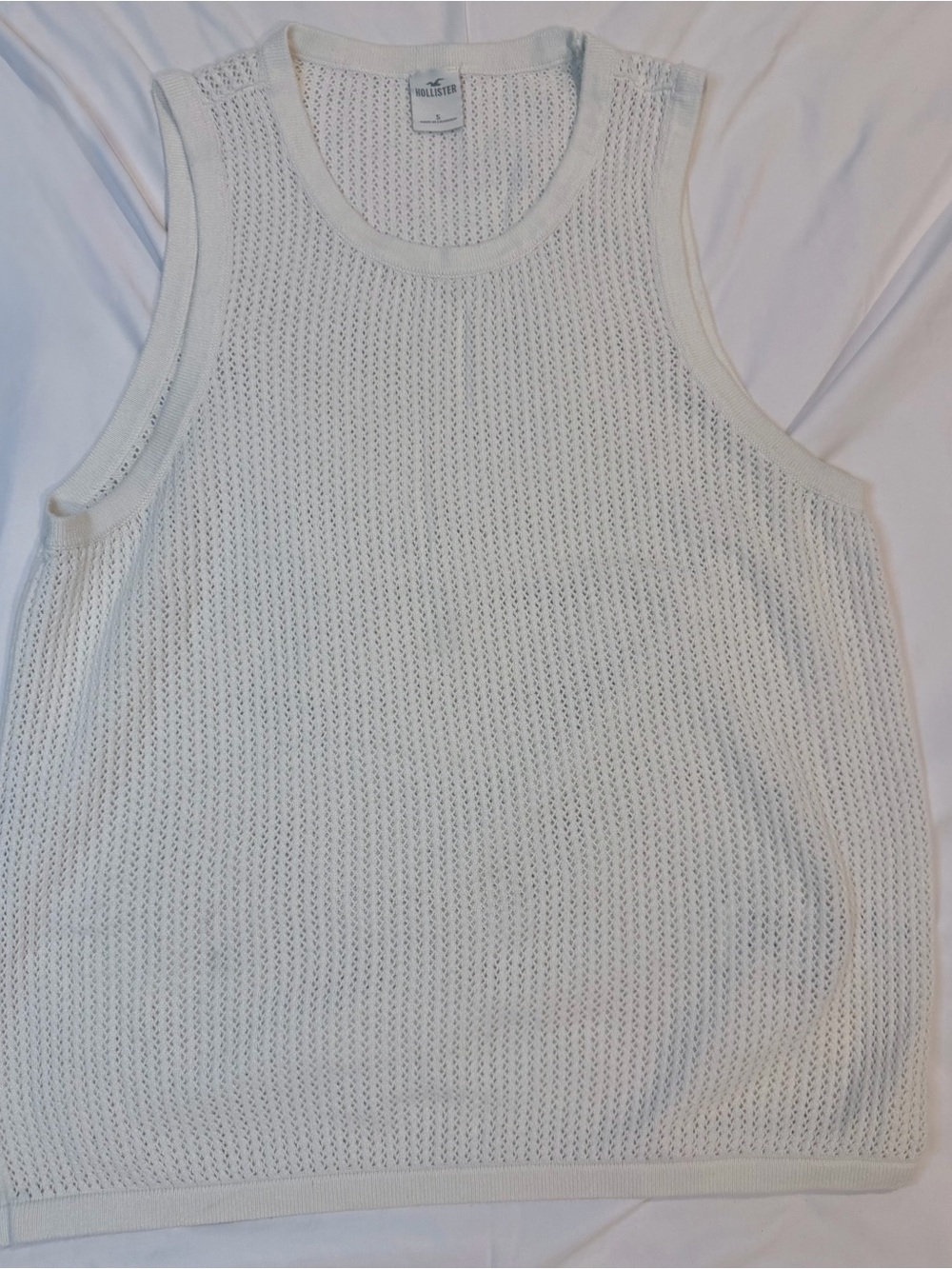 Hollister Open-Knit White Sleeveless Tank